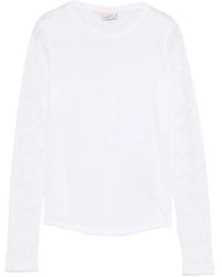 Deha - Lace-Sleeves T-Shirt - Lyst