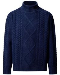Hackett - Argyle Cable-Knit Sweater - Lyst