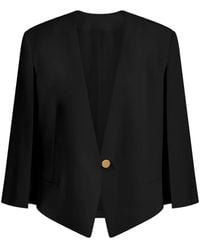 Alberta Ferretti - Collarless Single-Button Cropped Jacket - Lyst