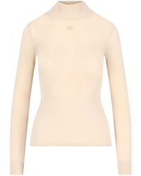 Courreges - Logo-Patch Roll-Neck Top - Lyst