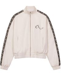 ROUGH - Lace-Insert Embroidered-Detail Track Jacket - Lyst