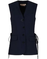Marni - Wool Waistcoat With Side Slits Clothing - Lyst