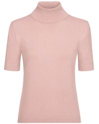 Oscar de la Renta - Short-Sleeved Knitted Turtleneck T-Shirt - Lyst