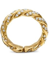 David Yurman - 18Kt Sculpted Cable Flex Diamond Band Ring (5Mm) - Lyst