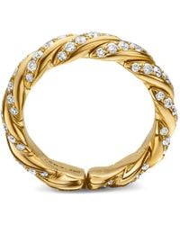 David Yurman - 18Kt Sculpted Cable Flex Diamond Band Ring (5Mm) - Lyst
