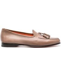 Santoni - Andrea Tassel Leather Loafers - Lyst