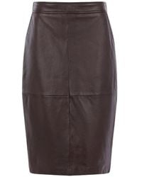 Max Mara - Hammered Leather Pencil Skirt - Lyst