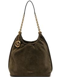Michael Kors - Large Indie Logo-Plaque Suede Shoulder Bag - Lyst