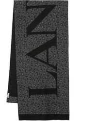 Lanvin - Intarsia-knit Logo Scarf - Lyst