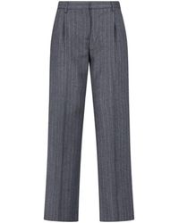 Lardini - Pinstripe-Pattern Pleated Trousers - Lyst