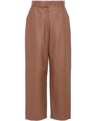 Fendi - Leren Straight Broek - Lyst