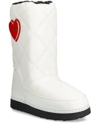 Love Moschino - キルティング ハートディテール スノーブーツ - Lyst