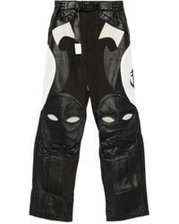 Kusikohc - Rider Leather Panelled Trousers - Lyst