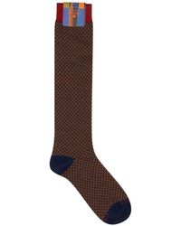 Gallo - Geometric-Patterned Knee-High Socks - Lyst
