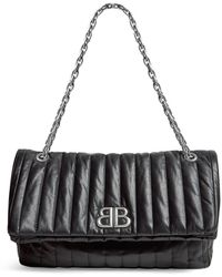 Balenciaga - Monaco Medium Leather Shoulder Bag - Women's - Calfskin/cotton - Lyst