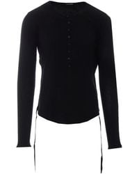 Ann Demeulemeester - Hamar Button-Detail T-Shirt - Lyst