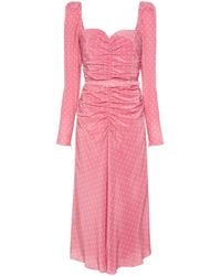 Alessandra Rich - Vestido midi con motivo de lunares - Lyst