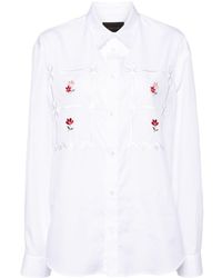 Simone Rocha - Floral-embroidered Cotton Shirt - Lyst