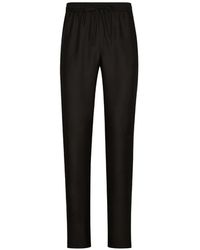 Dolce & Gabbana - Silk Jogging Pants With Dg Embroidered Patch - Lyst