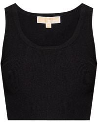 MICHAEL Michael Kors - Fine-Ribbed Cropped Tank Top - Lyst