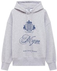 MSGM - Logo-Print Drawstring Hoodie - Lyst