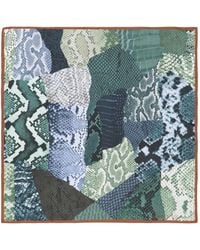 Bimba Y Lola - Aquamarine Snake-Design Leather Patchwork Scarf - Lyst