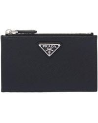 Prada - Saffiano Leather Card-holder Purse - Lyst