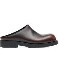 MM6 by Maison Margiela - Brushed Leather Biker Mules - Lyst