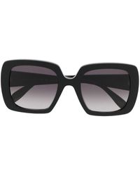 Alexander McQueen - Eckige Sonnenbrille mit Logo-Print - Lyst