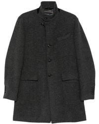 Fay - Herringbone-Weave Hook-Fastening Coat - Lyst