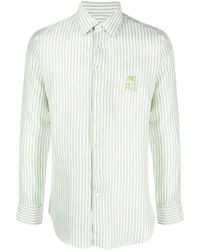 Etro - Striped Linen Long-sleeve Shirt - Lyst