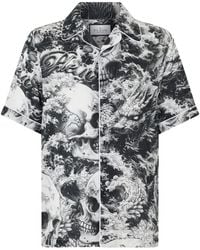Philipp Plein - Chemise De Bowling Imprimée Dragon Et Tête De Mort - Lyst