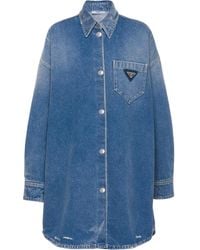 Prada - ロゴ デニムシャツ - Lyst