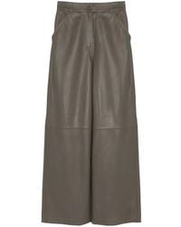 Yves Salomon - Leather Wide-Leg Trousers - Lyst