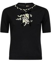 Valentino Garavani - Embroidery Pearl-Embellished Top - Lyst