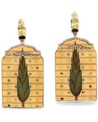Silvia Furmanovich - Marquetry Kashmir Pine Window Diamond And Sapphire Earrings - Lyst