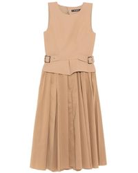 KARL LAGERFELD - Robe Mi-Longue À Taille Ceinturée - Lyst