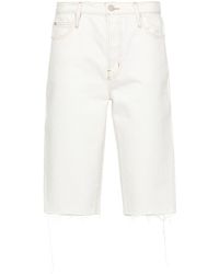 FRAME - Ausgefranste Cycling Jeans-Shorts - Lyst