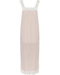 Posse - Marlowe Polka-Dot Lace-Trim Midi Dress - Lyst