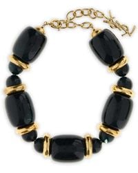 Saint Laurent - Halskette Mit Perlen - Lyst