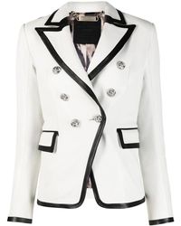 Philipp Plein - Two-Tone Leather Blazer - Lyst