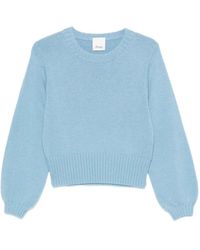 Allude - Ribbed-Knit Crew Neck Sweater - Lyst