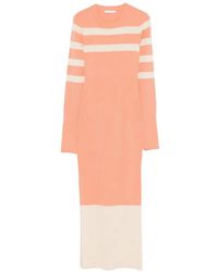 Patrizia Pepe - Striped Two-Tone Knit Dress - Lyst