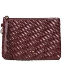 V73 - Woven-Effect Zelda Clutch Bag - Lyst