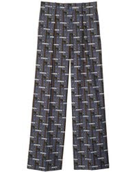 Burberry - Bus Silk Straight-Leg Trousers - Lyst