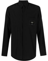 Fendi - Logo-patch Button-up Shirt - Lyst