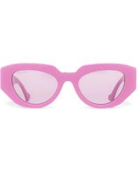 Gucci - Gene GG Oval-frame Sunglasses - Lyst