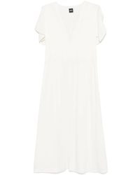 BOSS - V-Neck Midi Dress - Lyst