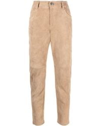 Brunello Cucinelli - Cropped Suede Trousers - Lyst