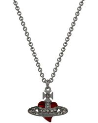 Vivienne Westwood - Diamante Heart Pendant Necklace - Lyst